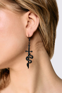 Dangerfield - Snake Sword Earrings - black
