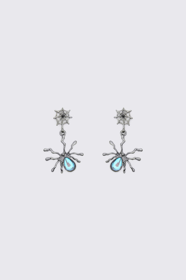 Dangerfield - Spider & Web Earrings - gunmetal