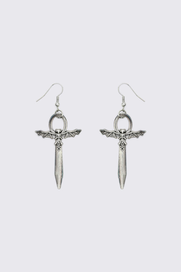 Dangerfield - Bat Dagger Earrings - silver