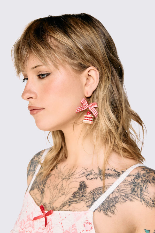 Dangerfield - Cake Bow Earrings - red