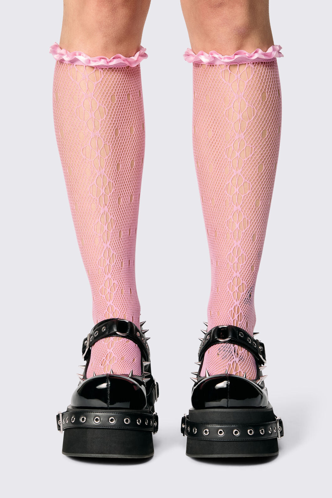 Dangerfield - Long Lace & Satin Socks - pink