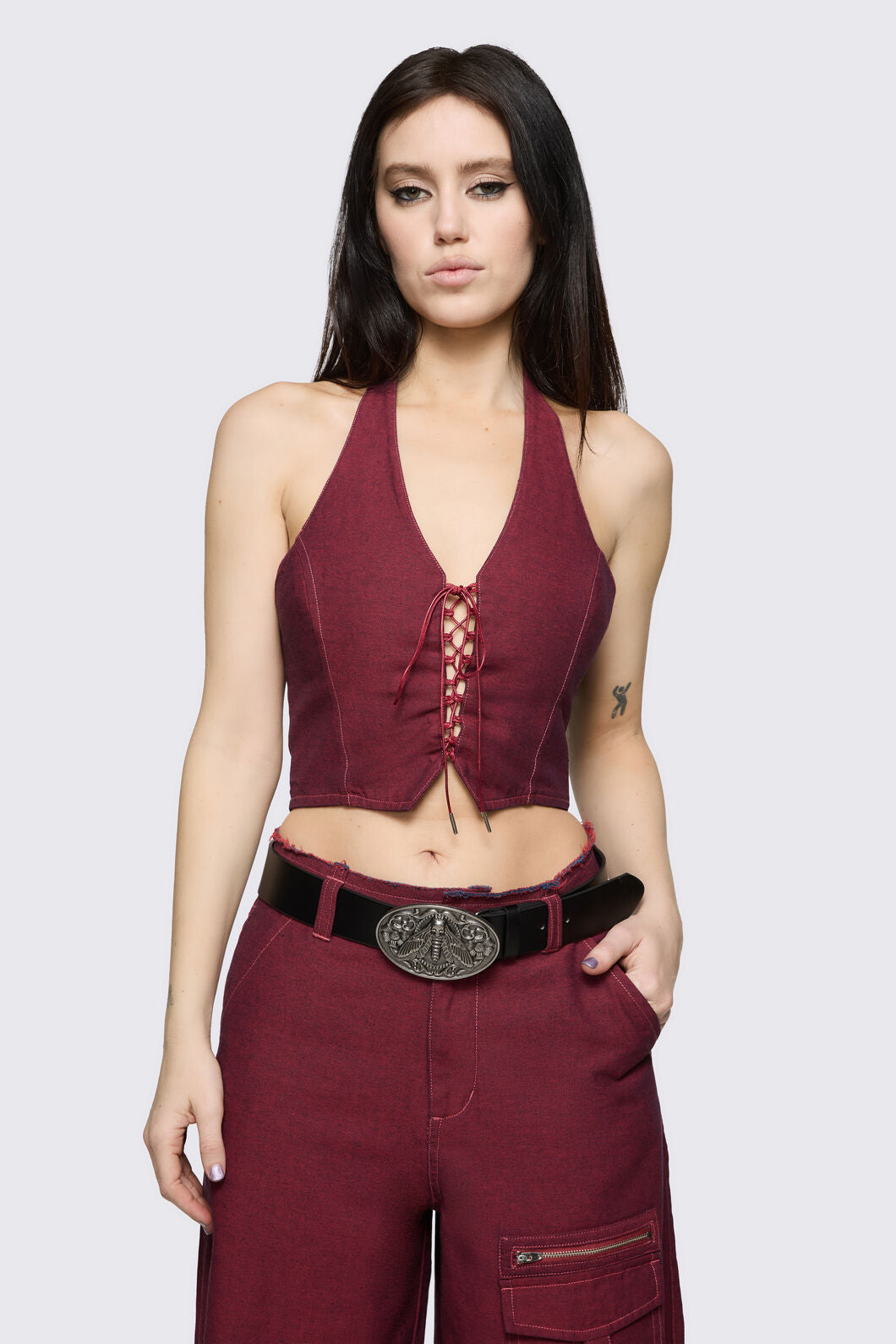 Dangerfield - Skull Moth Buckle Belt - black