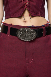 Dangerfield - Skull Moth Buckle Belt - black