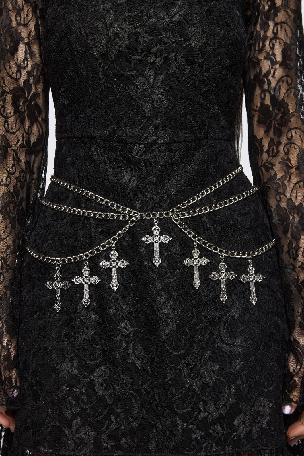 Dangerfield - Crucifix Chain Belt - silver
