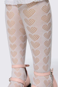 Dangerfield - White Heart Lace Socks - white