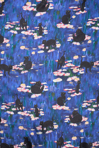 Dangerfield - Cat Noir Satin Scarf - blue