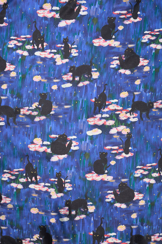 Dangerfield - Cat Noir Satin Scarf - blue