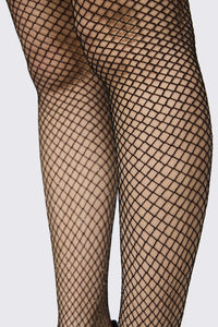 Dangerfield - Silver Glitter Fishnet Tights - black