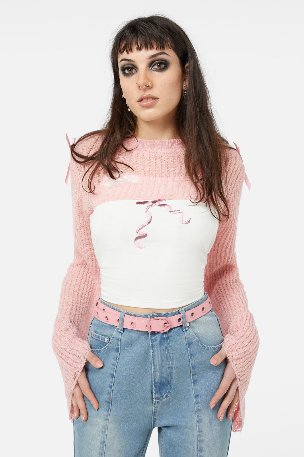 Dangerfield - Narrower Eyelet Belt - pink