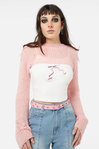 Dangerfield - Narrower Eyelet Belt - pink