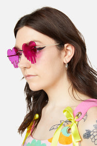 Dangerfield - Dripping Heart Glasses - hot-pink