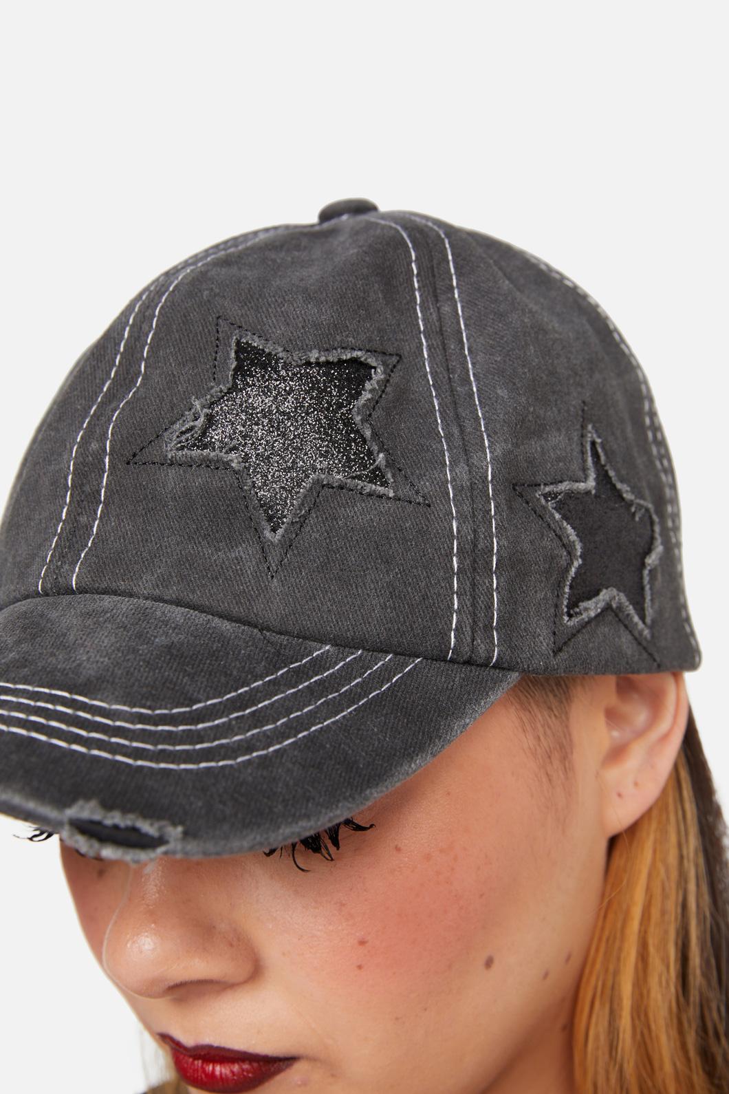 Dangerfield - Glitter Star Cap - black