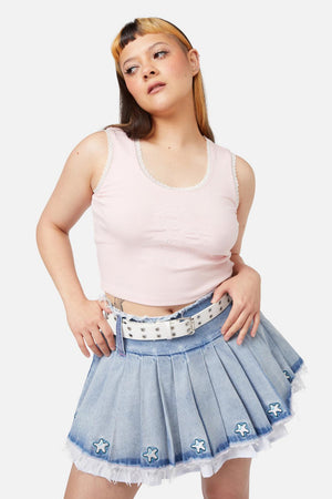 Dangerfield - White Eyelet Belt - white