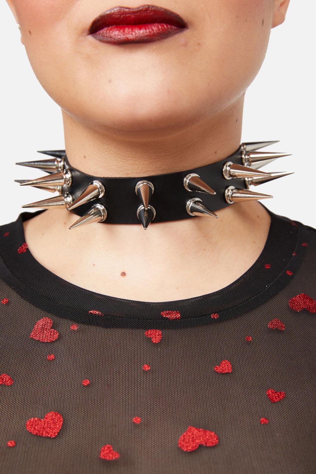 Dangerfield - Double Spike Choker - black