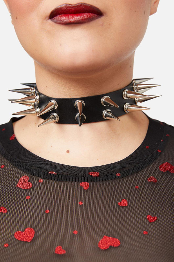 Dangerfield - Double Spike Choker - black