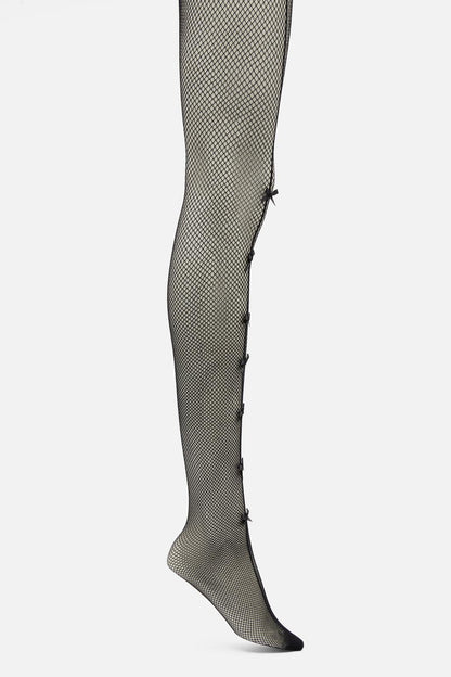 Dangerfield - Bows Fishnet Tights - black