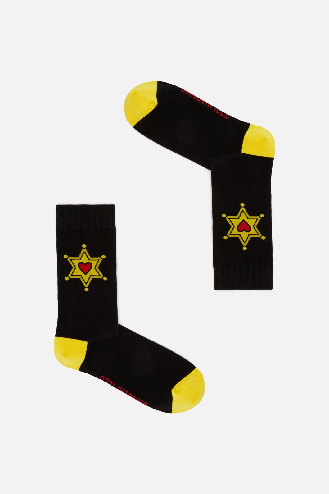 Dangerfield - Meowdy Badge Socks - black