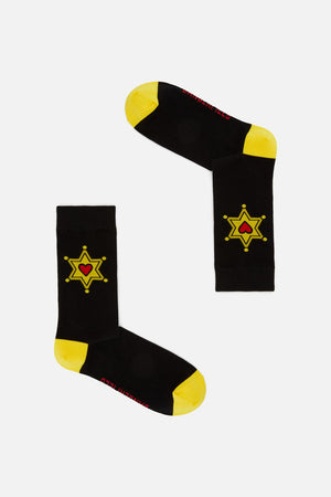 Dangerfield - Meowdy Badge Socks - black