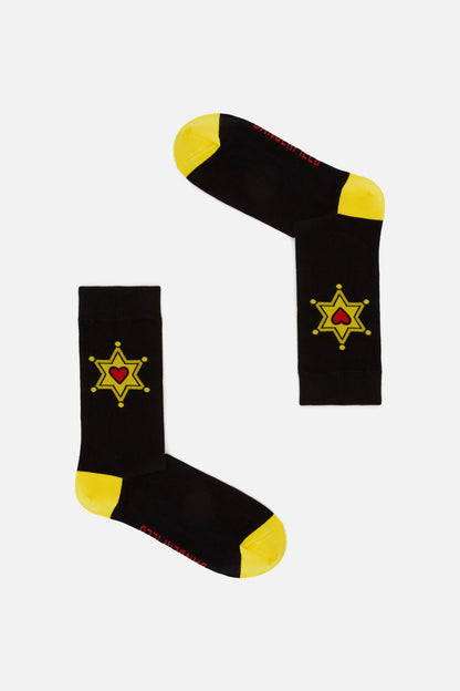 Dangerfield - Meowdy Badge Socks - black