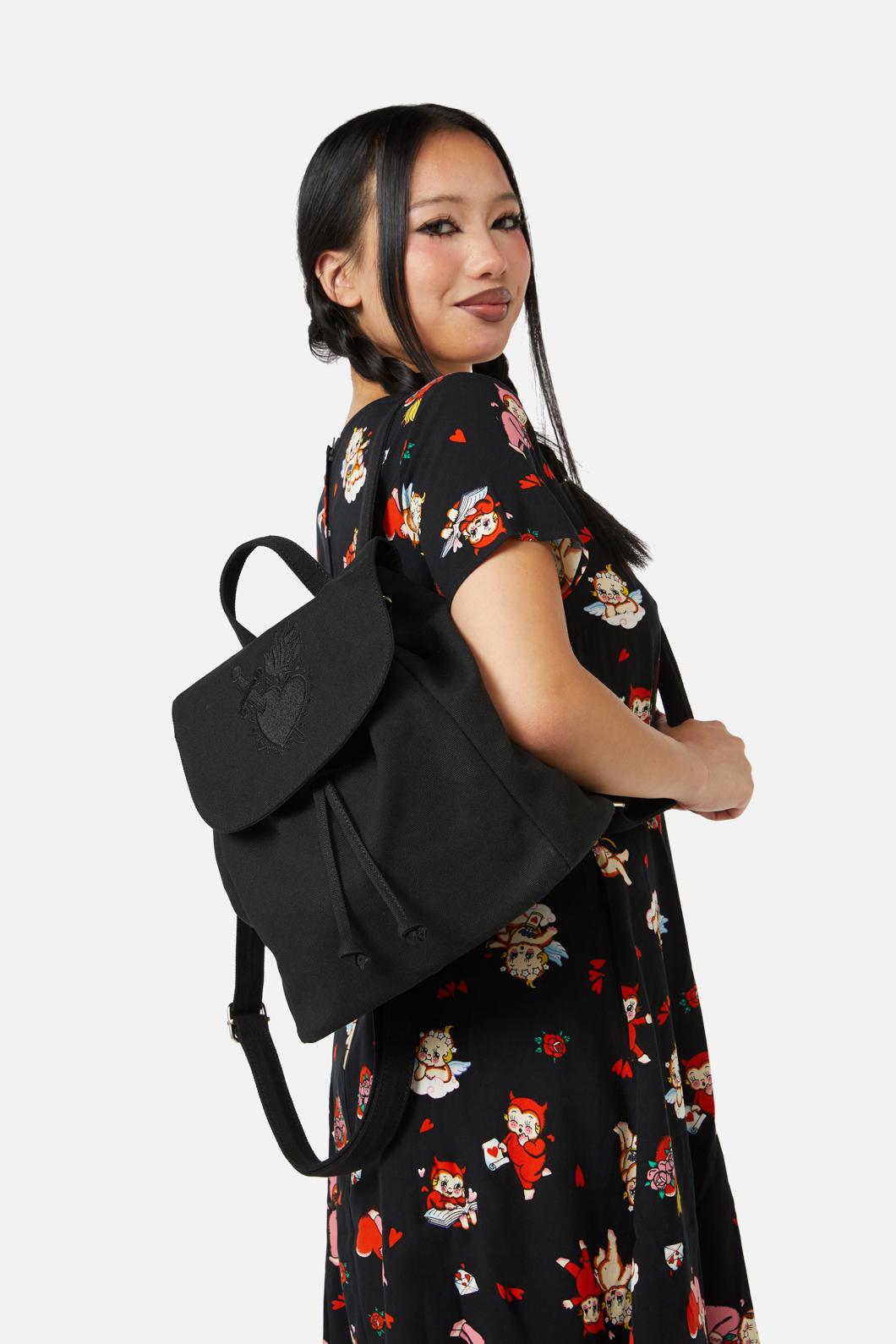 Dangerfield - Mercy Canvas Embroidered Backpack - black