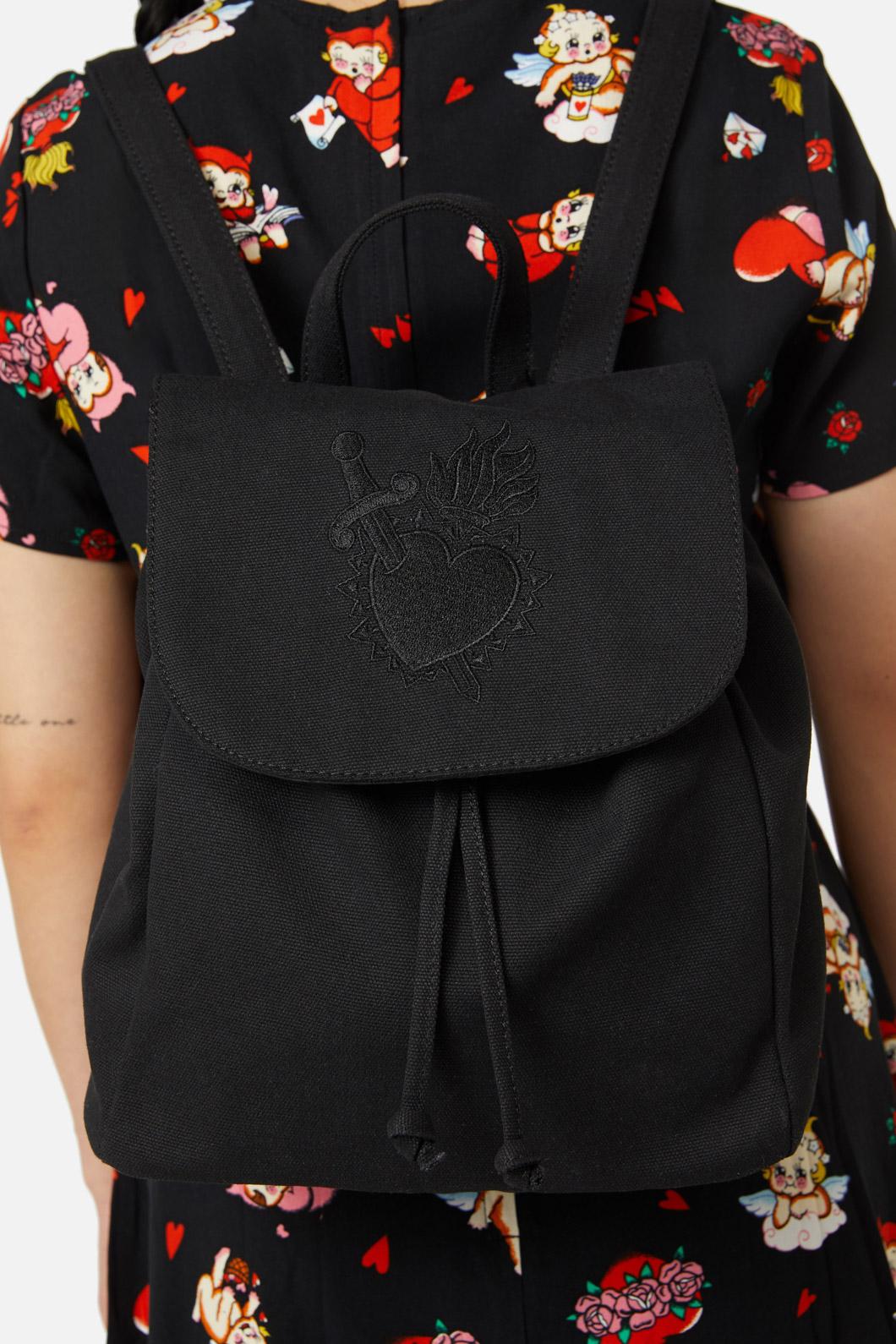 Dangerfield - Mercy Canvas Embroidered Backpack - black