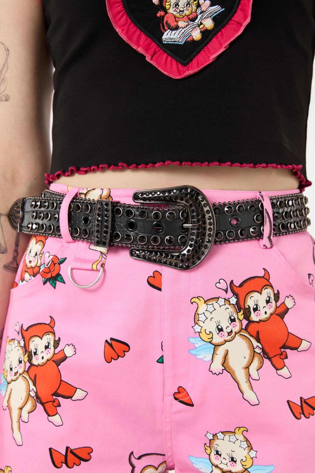 Dangerfield - Sparkle Stud Belt - black