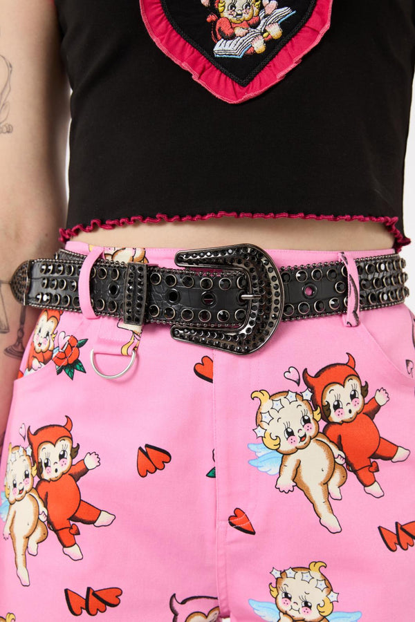 Dangerfield - Sparkle Stud Belt - black