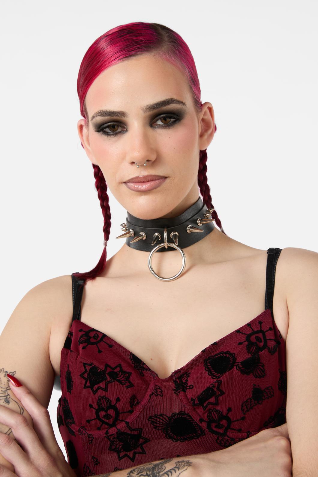 Dangerfield - Ring Spike Choker - black