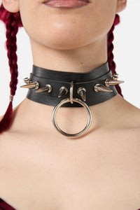 Dangerfield - Ring Spike Choker - black