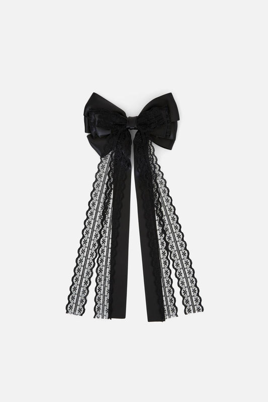 Dangerfield - Lace & Bow Clip - black