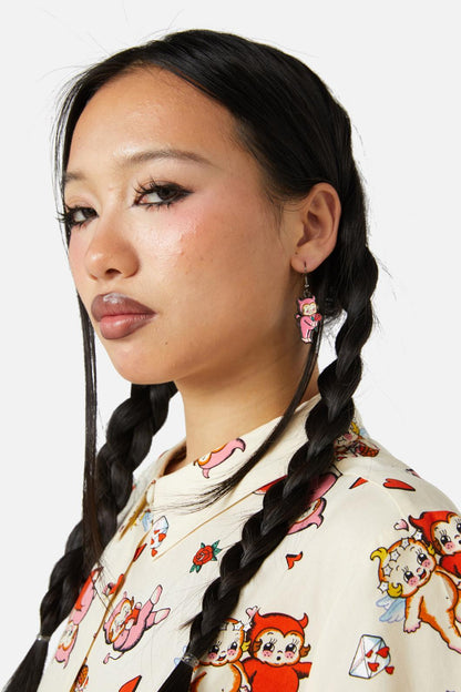 Dangerfield - Love Bird Earrings - pink