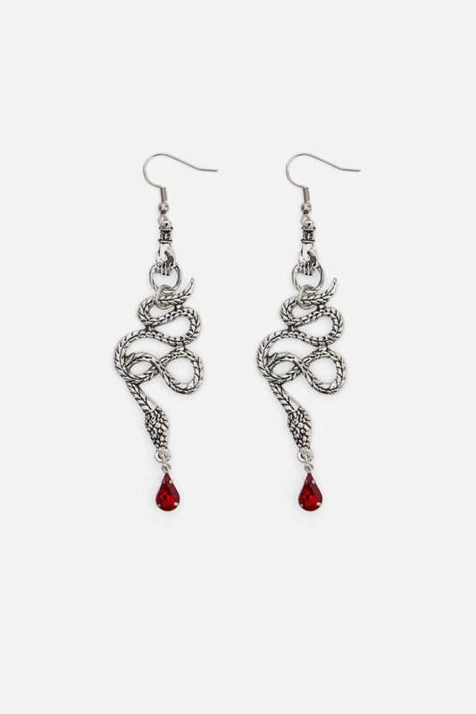 Dangerfield - Snake Crystal Earrings - silver