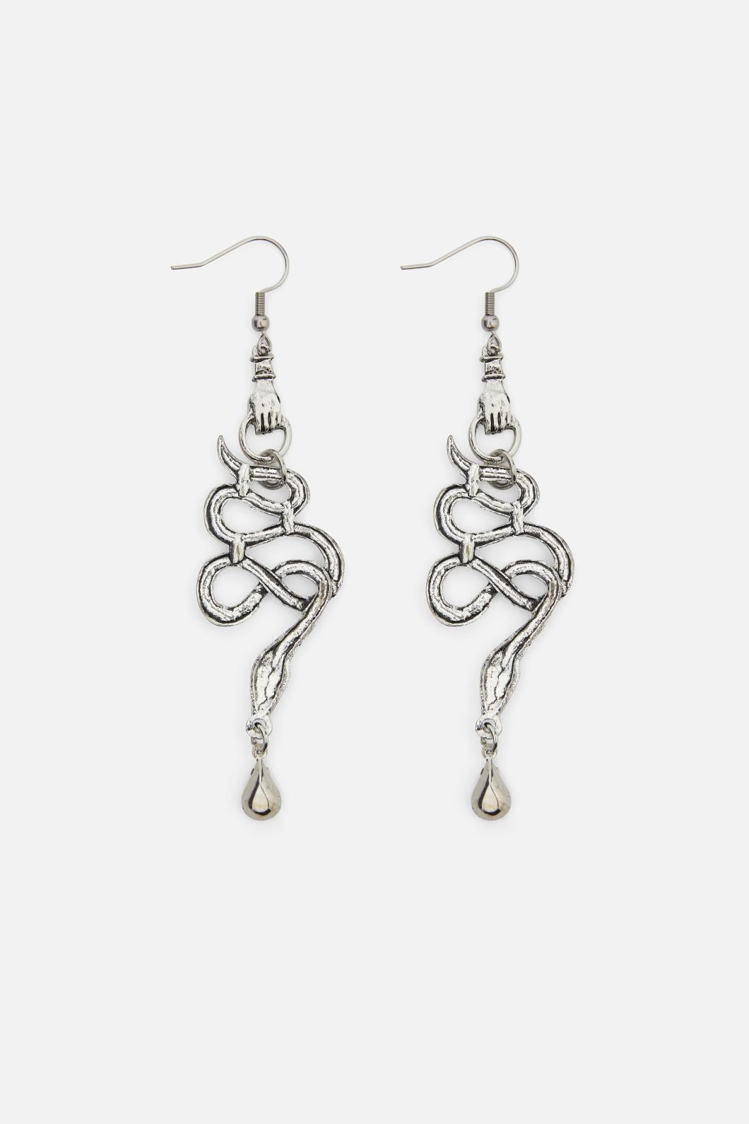 Dangerfield - Snake Crystal Earrings - silver