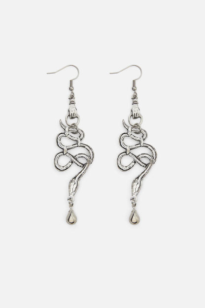 Dangerfield - Snake Crystal Earrings - silver