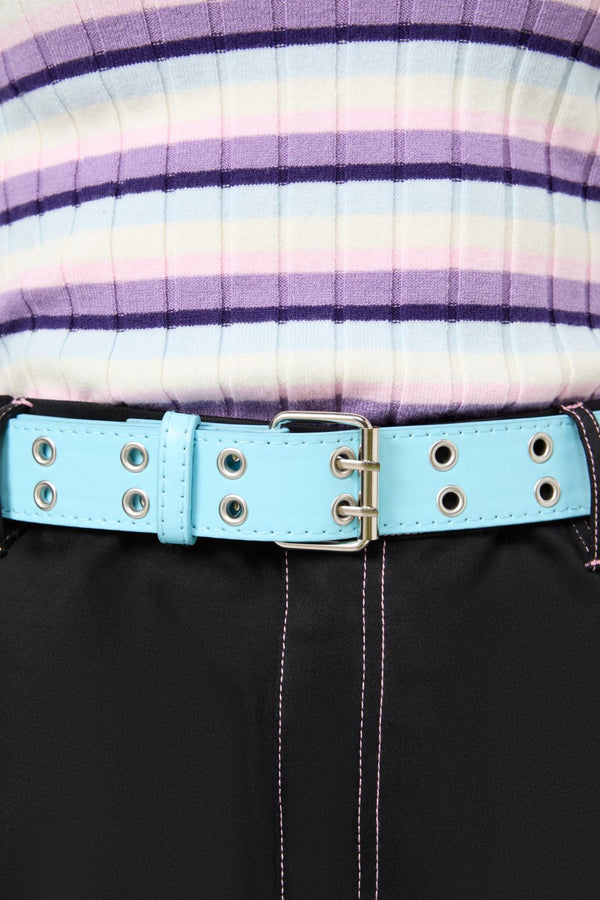 Dangerfield - Blue Eyelet Belt - blue