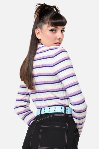 Dangerfield - Blue Eyelet Belt - blue
