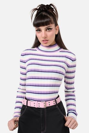 Dangerfield - Pale Pink Eyelet Belt - pale-pink