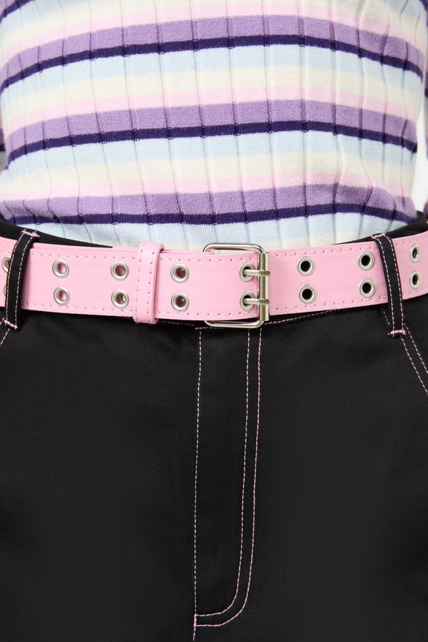 Dangerfield - Pale Pink Eyelet Belt - pale-pink