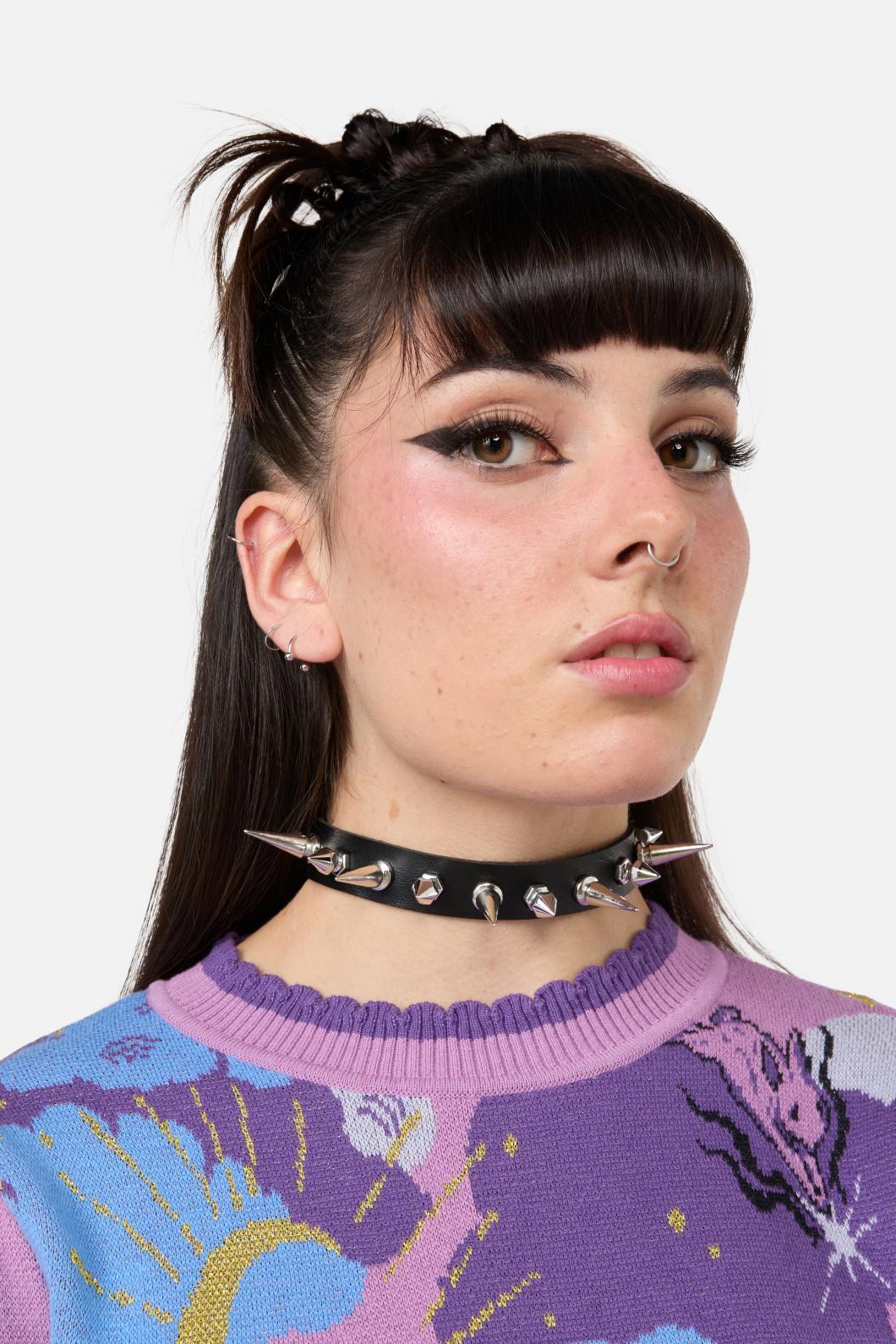 Dangerfield - Two Size Spike Choker - black