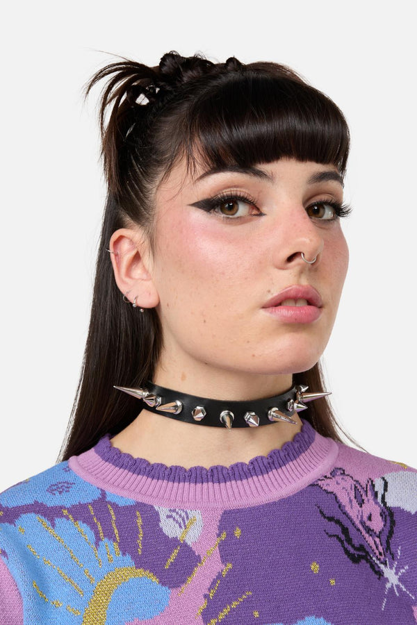 Dangerfield - Two Size Spike Choker - black