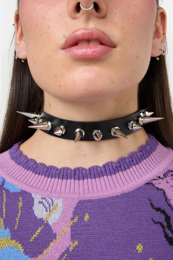 Dangerfield - Two Size Spike Choker - black