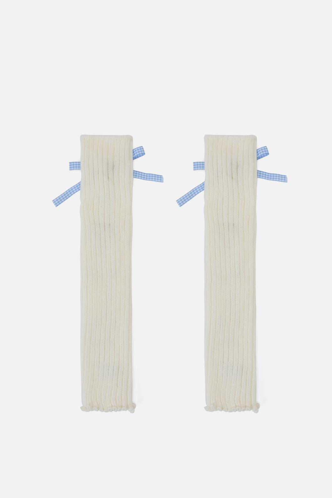 Dangerfield - White Lace Up Leg Warmers - white