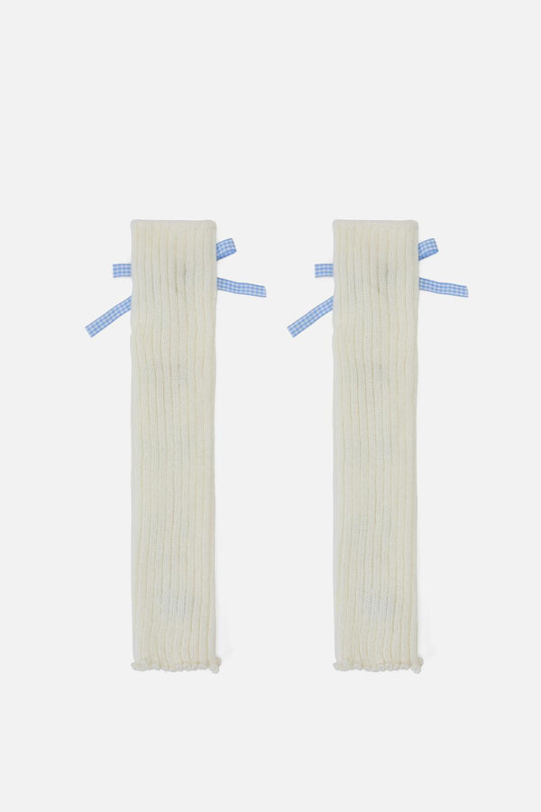 Dangerfield - White Lace Up Leg Warmers - white