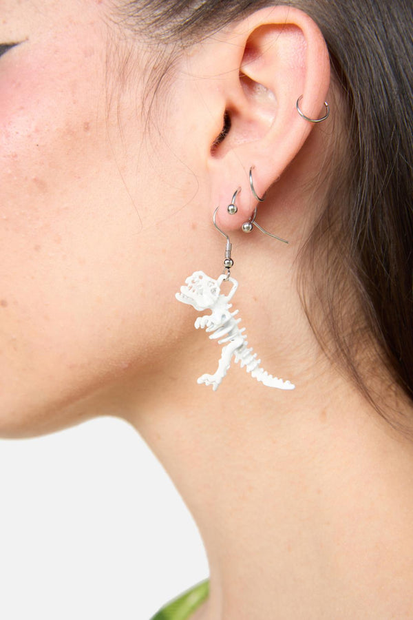 Dangerfield - White T-Rex Earring - white