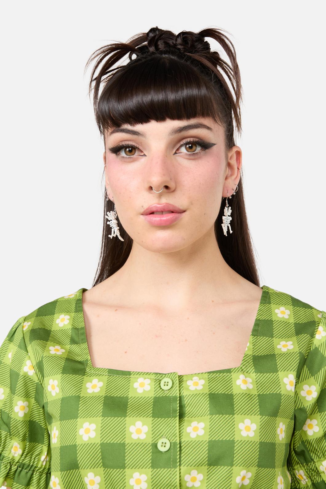 Dangerfield - White T-Rex Earring - white