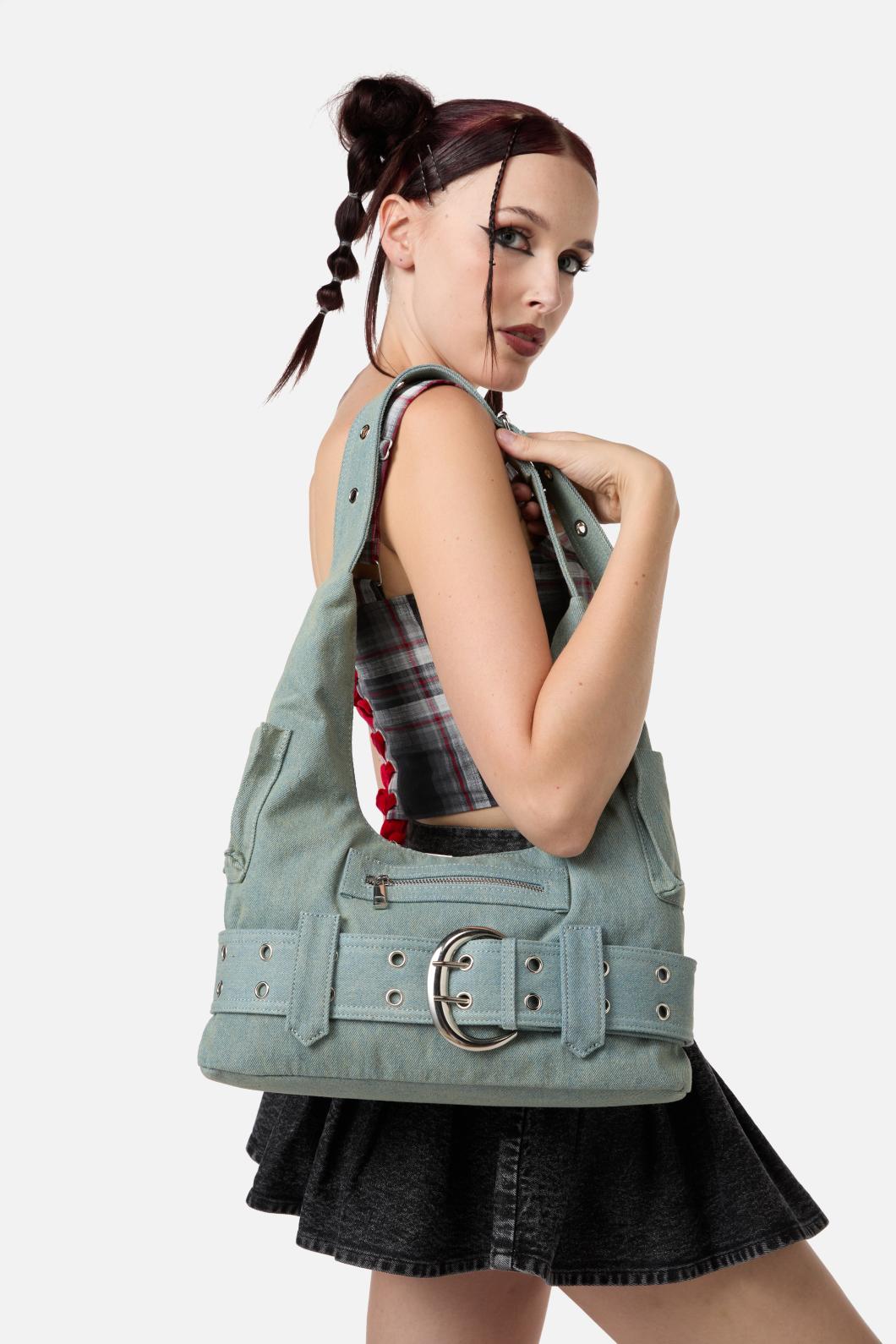 Dangerfield - Denim Slouch Bag - grey