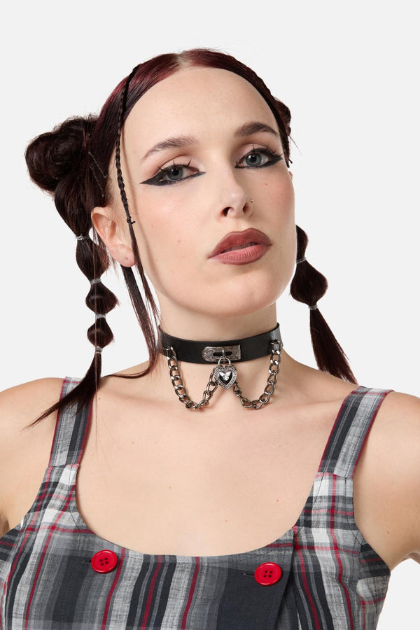 Dangerfield - Locket Chain Choker - black
