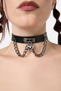 Dangerfield - Locket Chain Choker - black