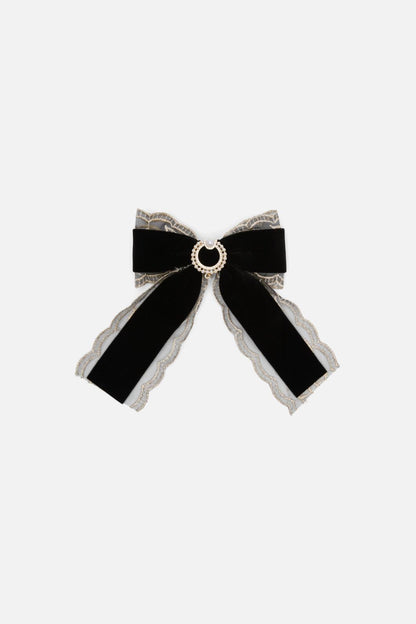 Dangerfield - Elaborate Velvet Bow Hair Clip - black