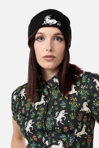 Dangerfield - Alicorn Embroidered Beanie - black